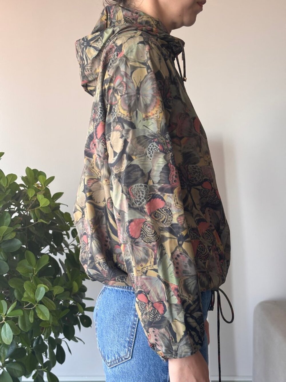 Valentino Butterfly Print Hooded Windbreaker Jacket – Women's S - Picture 2 of 4